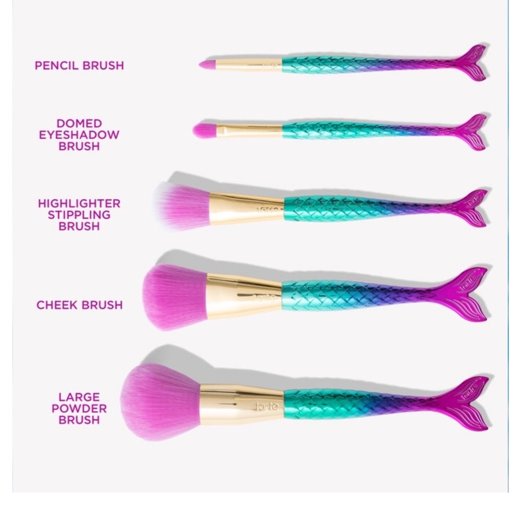 BNIP Tarte Mermaid Tail 5 pc brush set
